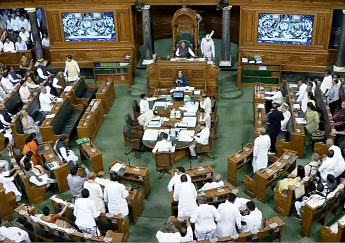 Lok Sabha adjourned till tomorrow amid logjam over Manipur issue (Lead) Lok Sabha adjourned till tomorrow amid logjam over Manipur issue (Lead)