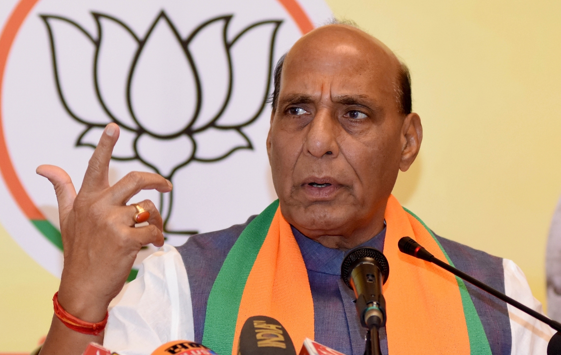 Rajnath asks BJP workers not to allow pride of winning polls overcome them
