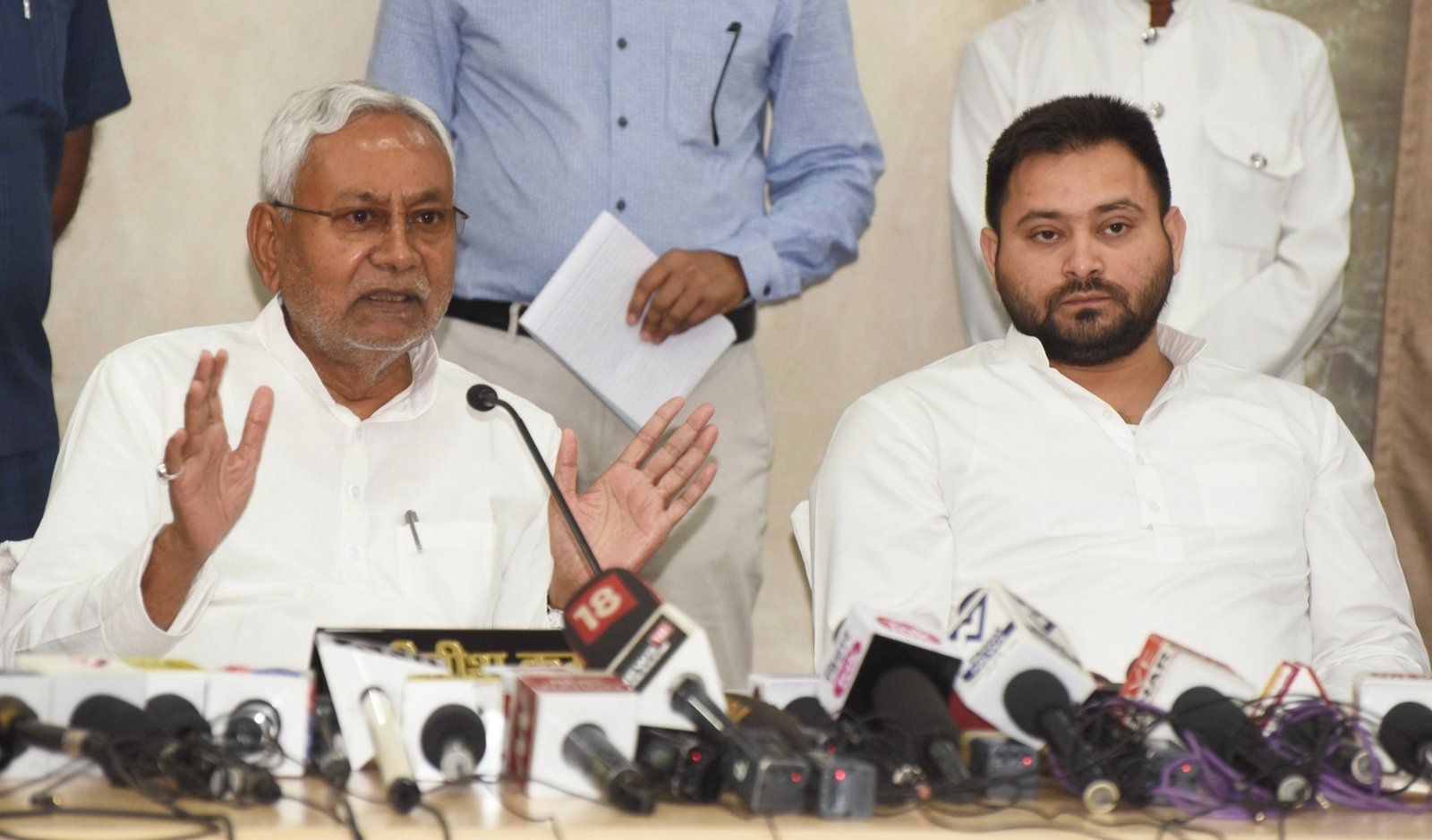 BJP files case against Nitish, Tejashwi in police action case BJP files case against Nitish, Tejashwi in police action case