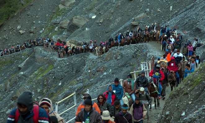 Amarnath yatra resumes from J-K’s Panjtarni, Sheshnag base camps after three-day suspension