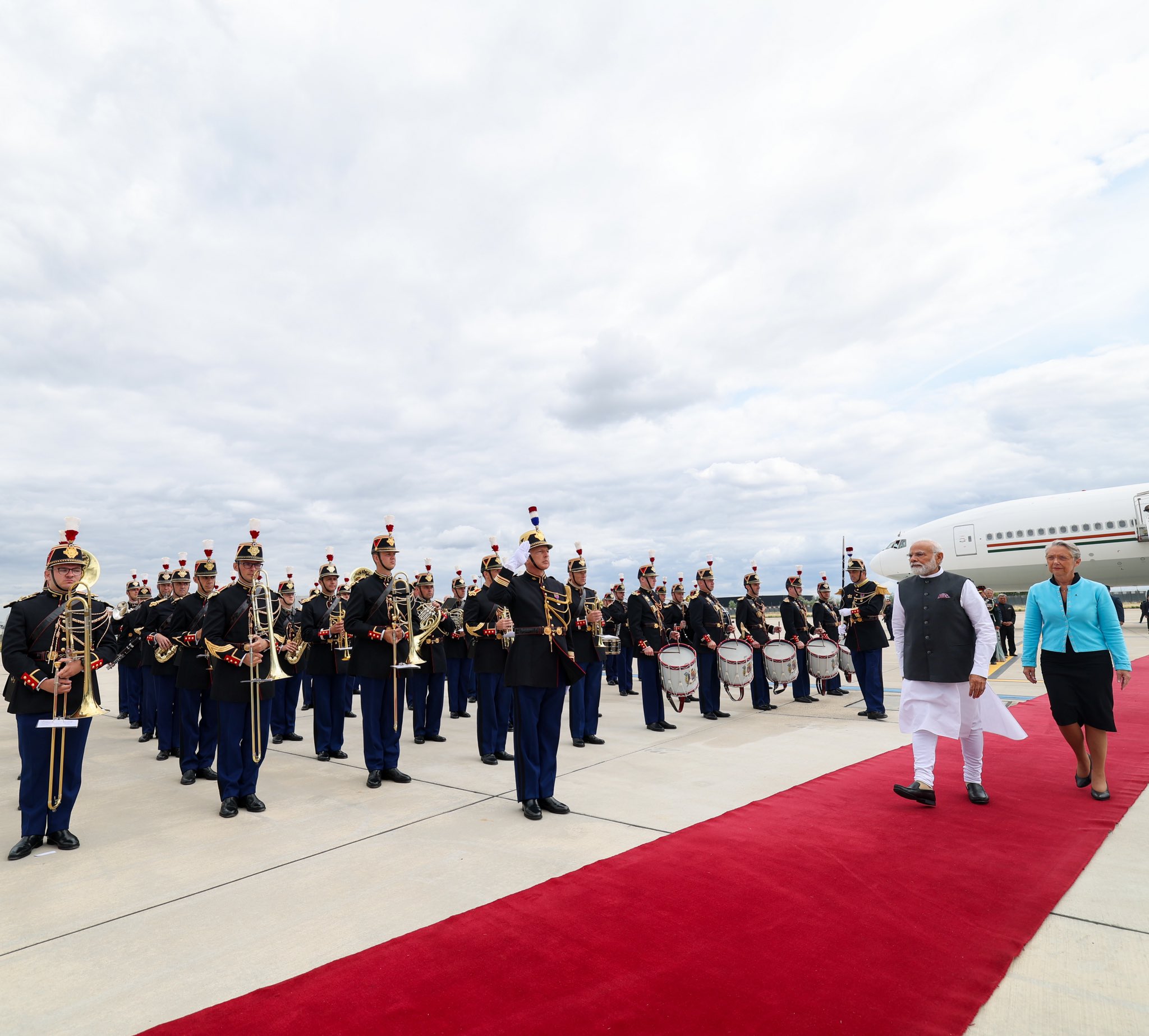 PM Modi reaches Paris on two-day visit, received by French counterpart PM Modi reaches Paris on two-day visit, received by French counterpart