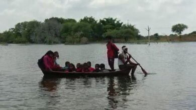 Jhansi News: I feel scared but studies are necessary. One such picture was seen from Mauranipur tehsil of Jhansi district. Where the students of Budhai village are risking their lives to go to school.