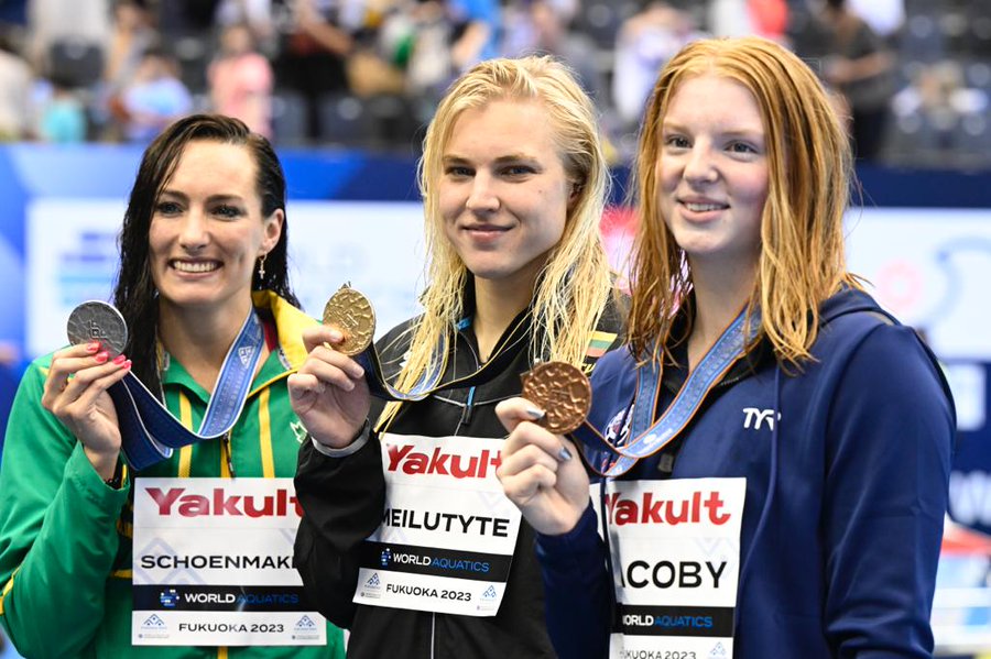 World Aquatics C’ships: Lithuania’s Meilutyte wins world title again after 10 years (Ld)
