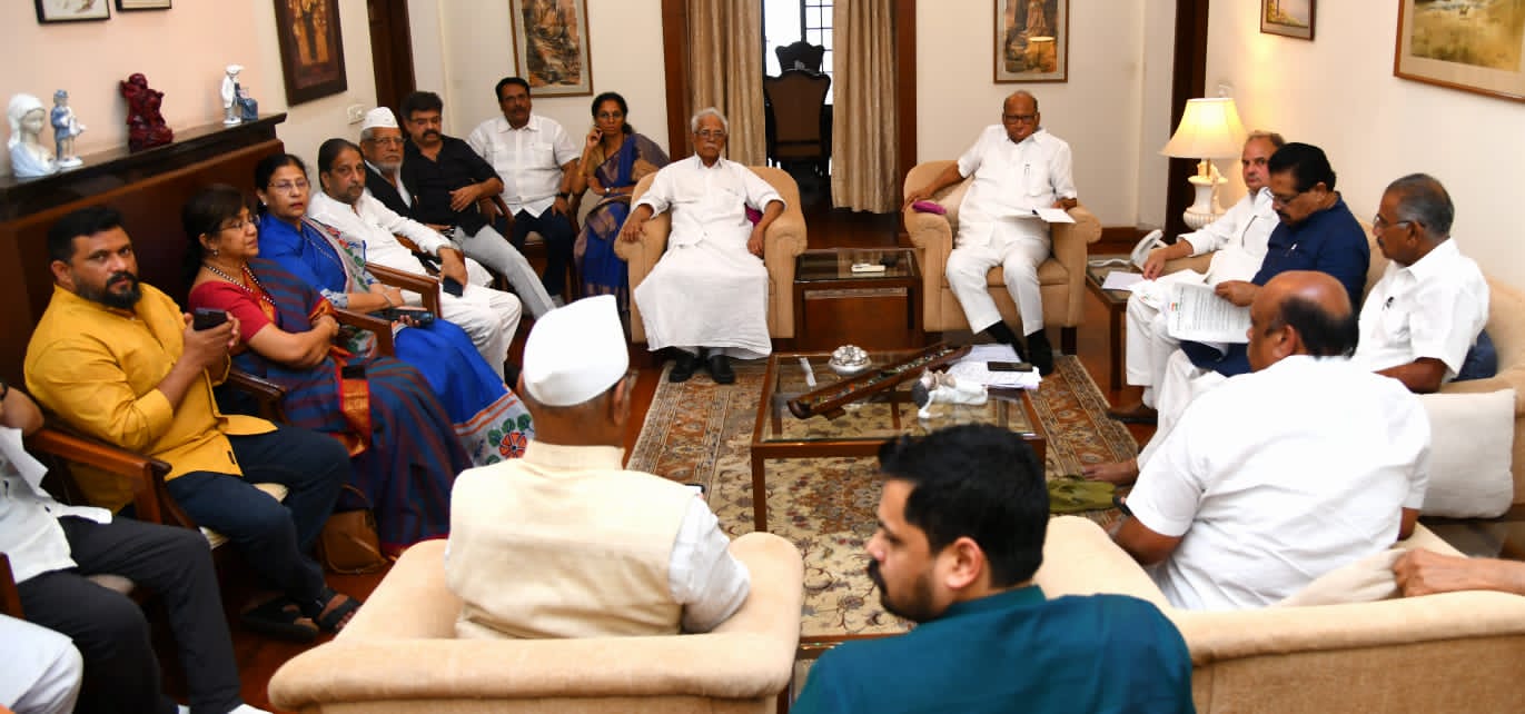 NCP National Executive meeting on at Sharad Pawar’s Delhi residence NCP National Executive meeting on at Sharad Pawar’s Delhi residence