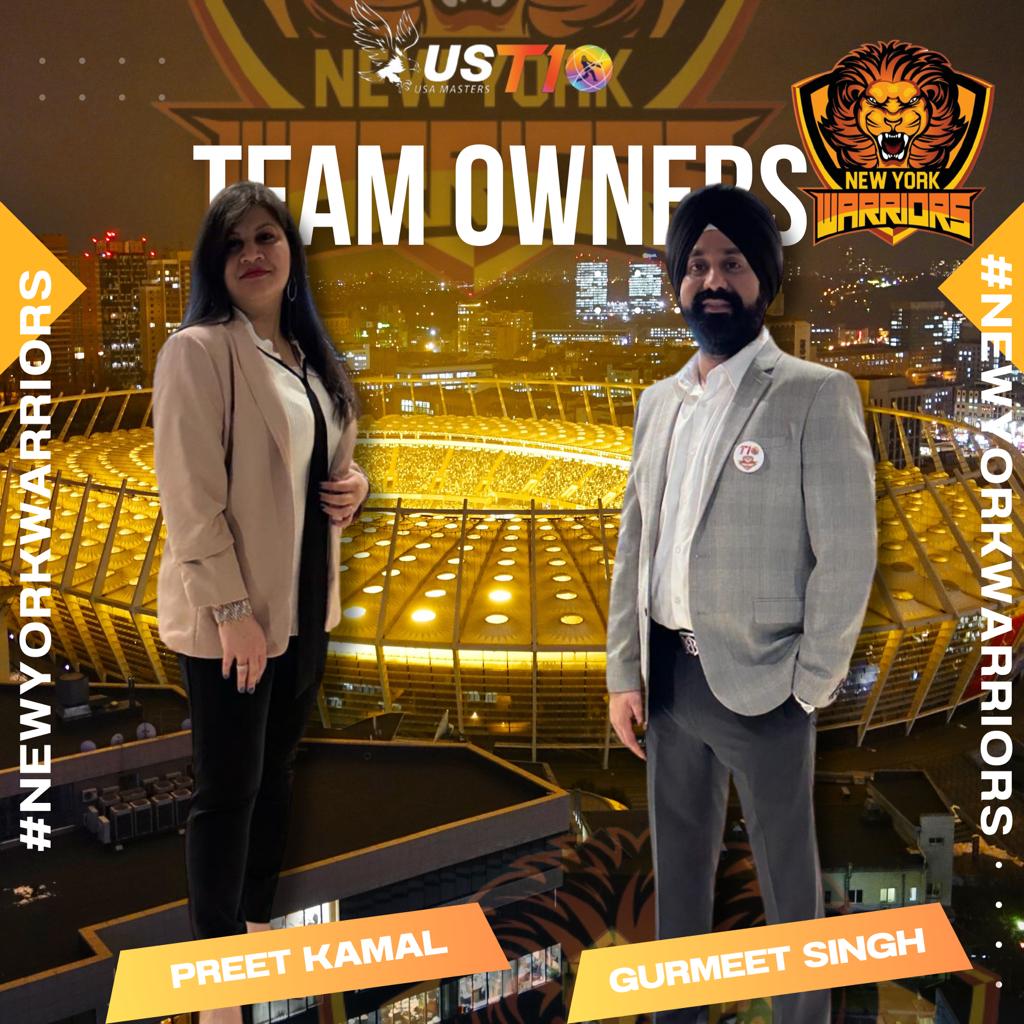 US Masters T10: New York Warriors acquired by Indian origin entrepreneurs Preet Kamal and Gurmeet US Masters T10: New York Warriors acquired by Indian origin entrepreneurs Preet Kamal and Gurmeet