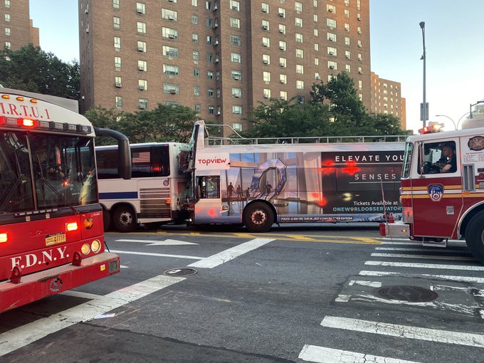 Bus collision in NYC injures 18 people Bus collision in NYC injures 18 people