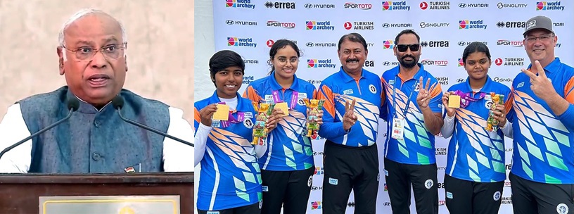 Kharge congratulates Indian Women Archery team for winning World Archery Championship