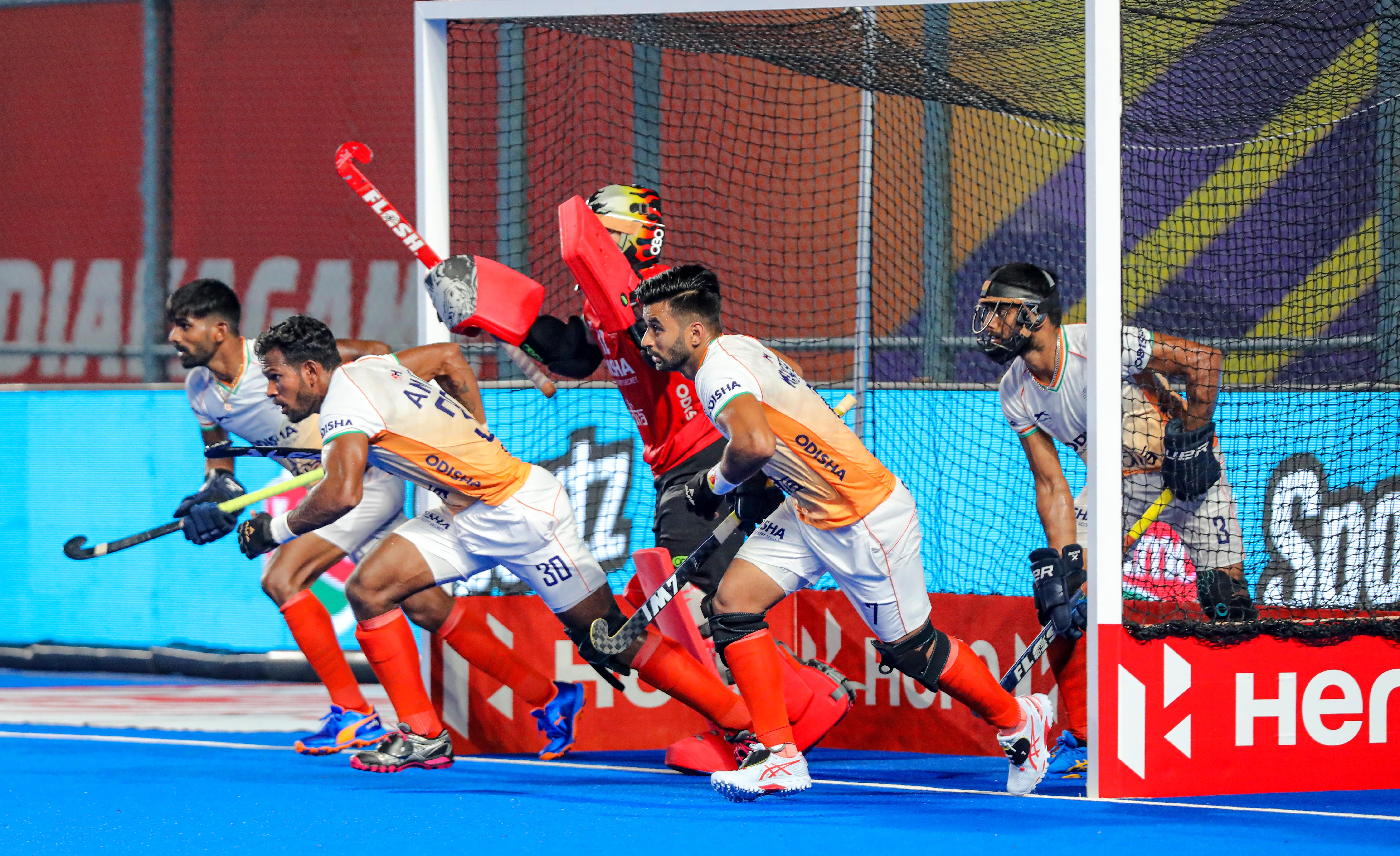 Indian team players in action