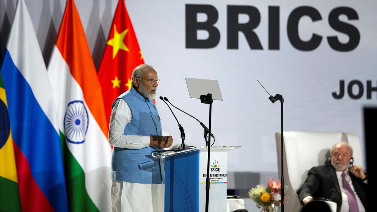 Prime Minister Narendra Modi engaged in the BRICS Leaders’ Retreat on Tuesday, joining discussions on global developments alongside leaders from the five-member group.