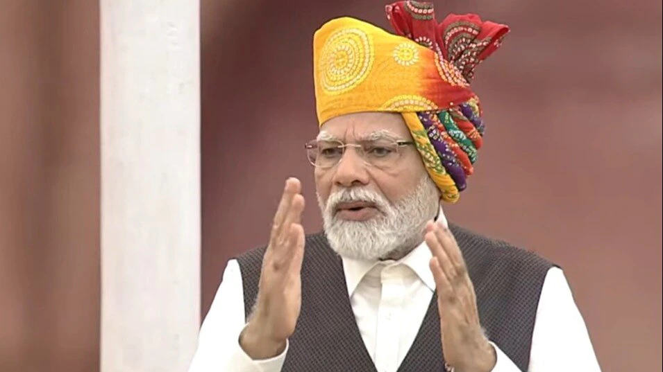 Prime Minister Modi Adorns Vibrant Rajasthani-Style Turban on Independence Day 2023