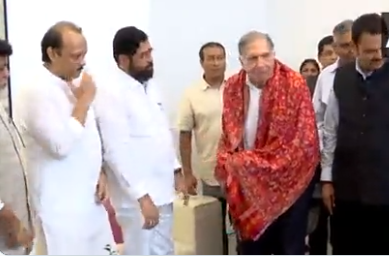 Ratan Tata: Maharashtra CM and Deputy CM visit Ratan Tata’s residence, honored with Industrial Gem Award