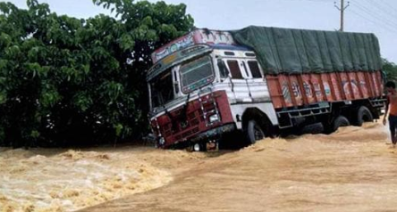 Uttarakhand Faces Flood-Like Situation: Truck Stranded Crossing Swollen River