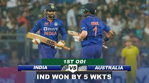 IND vs AUS Highlights: India defeated Australia by five wickets in the first ODI, Rahul won with a six.