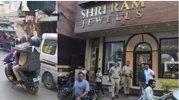 Delhi: Delhi Police struggle against criminals as another major jewelry store is looted; thieves flee after robbing jewelry worth 5 million and firing.