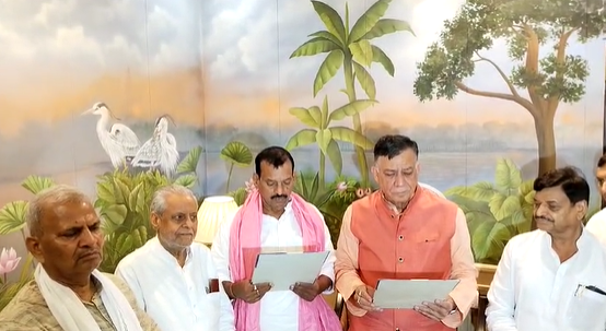 Vidhan Sabha Speaker Administers Oath to Elected Legislator Sudhakar Singh.