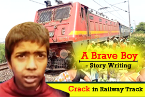 Railways rewarded the boy who saved a train accident by waving his red shirt