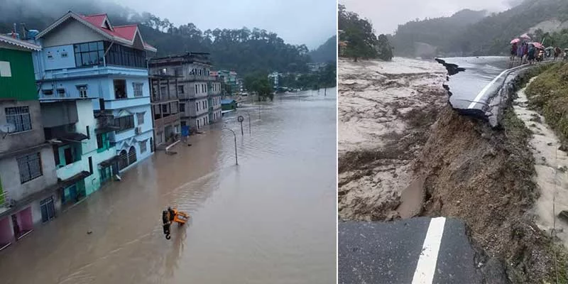 National highway 10 washed away  Darjeeling