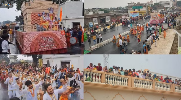 Ayodhya: In the grand procession of Lord Rama’s coronation, a sea of cultures surged, captivating hearts, as witnessed through enchanting visuals.