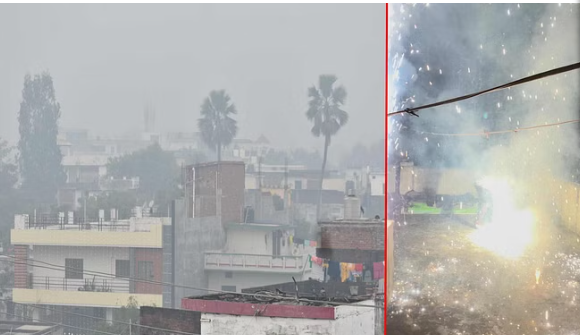 Gorakhpur Pollution: Toxic Fumes Fill the Air Again with Firecracker Residue, Respiratory Distress During Morning Walks Gorakhpur Pollution: Toxic Fumes Fill the Air Again with Firecracker Residue, Respiratory Distress During Morning Walks