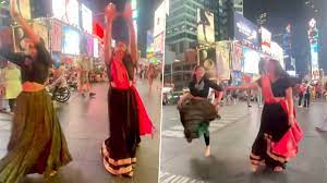 America: Indian-American community performed Garba at Times Square