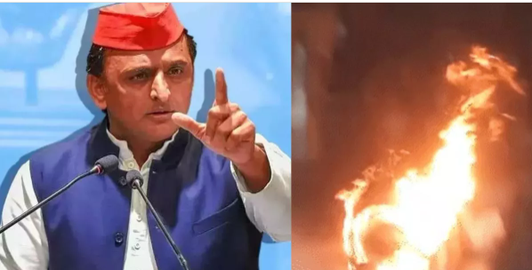 A farmer in Meerut set himself on fire; Akhilesh Yadav commented, saying farmers are fed up with the BJP’s policies.