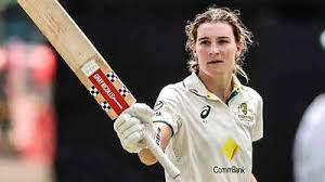 Australia’s Anabel Sutherland scored the fastest double century in women’s test history.