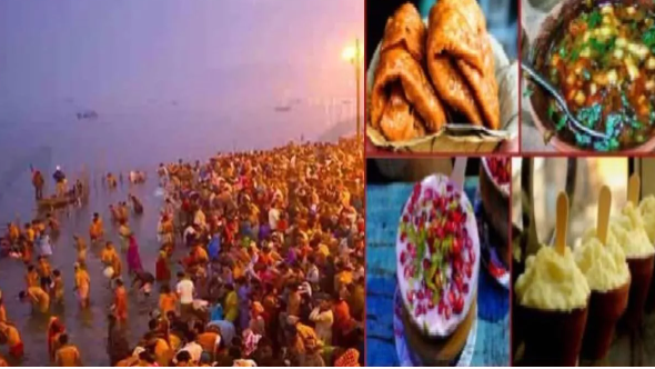 Pilgrims attending Magh Mela 2024 in Prayagraj will find traditional snacks such as “puri-kachori” available at reasonable prices to satisfy their hunger. Pilgrims attending Magh Mela 2024 in Prayagraj will find traditional snacks such as “puri-kachori” available at reasonable prices to satisfy their hunger.