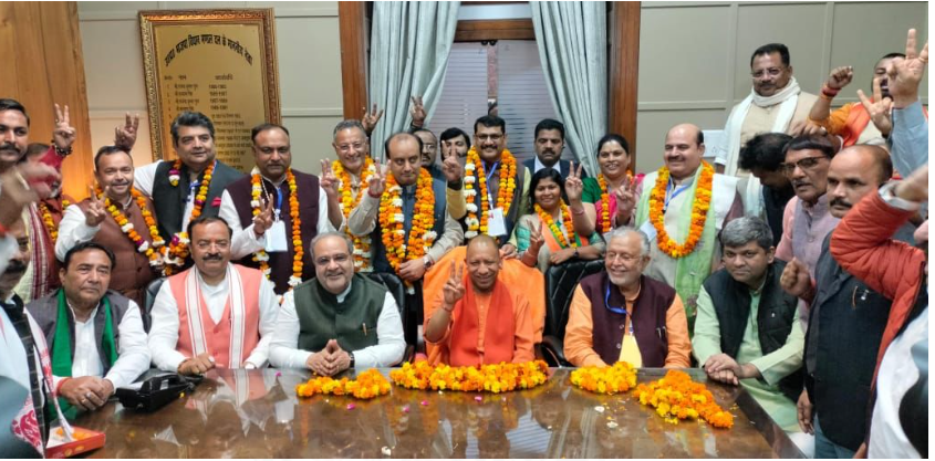 Lucknow: Results declared, 8 BJP and 2 SP candidates victorious in Rajya Sabha elections.