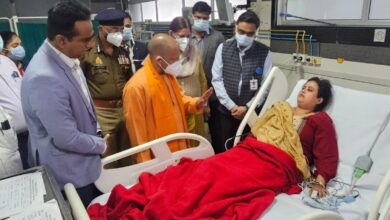 CM Yogi meets victims of  accident involving police SUV