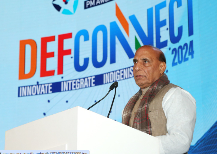 “There is no contradiction between military power and spirituality, Ram is the flag bearer of Indian culture”: Rajnath Singh.