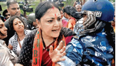 BJP’s female leaders were not allowed to go to Sandeshkhali, and they were detained after a heated confrontation.