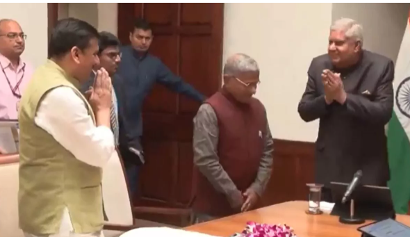 Aam Aadmi Party leader Sanjay Singh has taken the oath as a member of the Rajya Sabha for the second time.