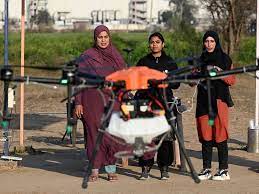 India’s ‘drone sisters’ driving farming and social change Hundreds of women are being trained to fly fertiliser-spraying aircraft under a government-backed programme.