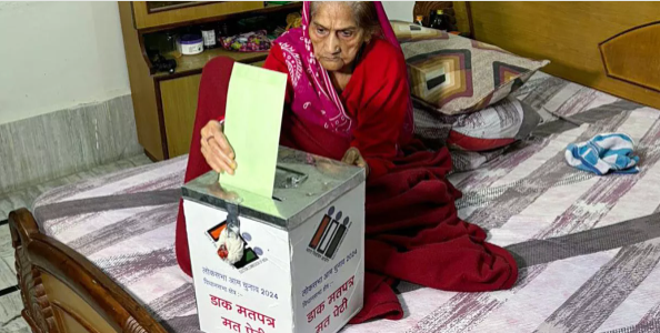 Noida Voting: Elderly and differently-abled individuals will cast their votes through postal ballots today. The Election Commission has provided the facility of voting at home.