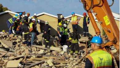 Photo of In a coastal city of South Africa, the rescue team worked throughout the night after a multi-story apartment complex collapsed on Monday.