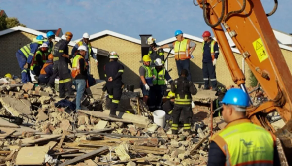 In a coastal city of South Africa, the rescue team worked throughout the night after a multi-story apartment complex collapsed on Monday.